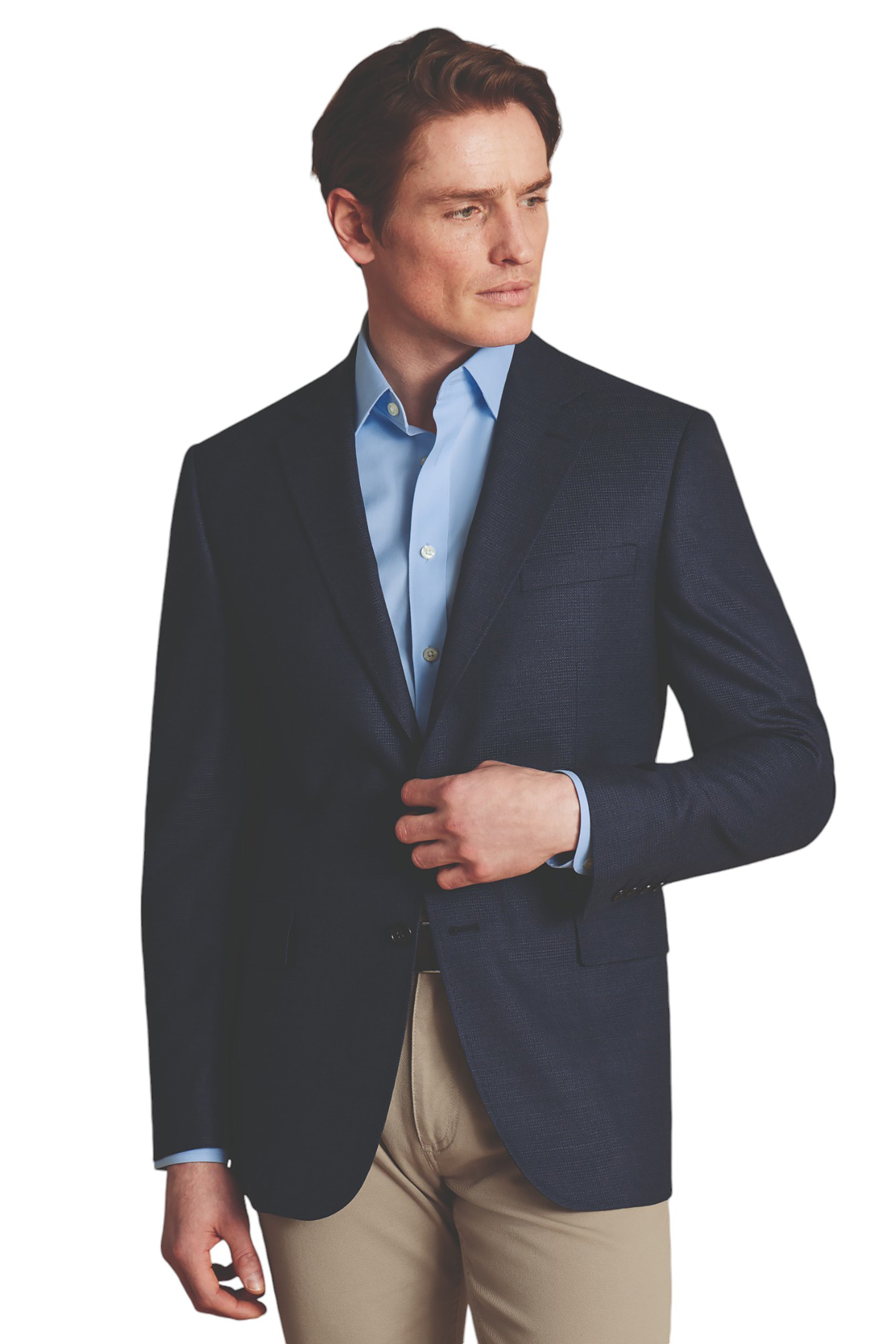 

Мужская приталенная куртка Charles Tyrwhitt Proper Blazer, цвет steel blue