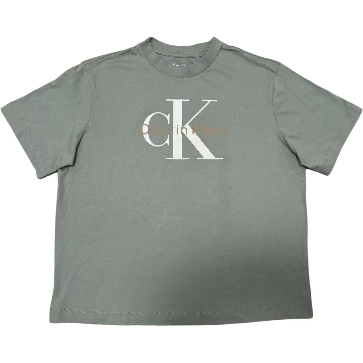 Футболка с круглым вырезом Calvin Klein зеленая