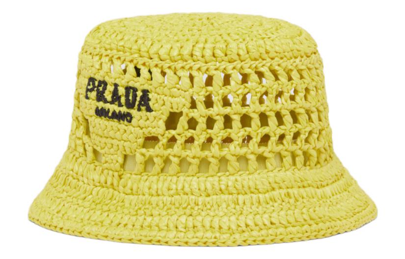 

Шляпа-ведро из рафии PRADA, желтый зеленый