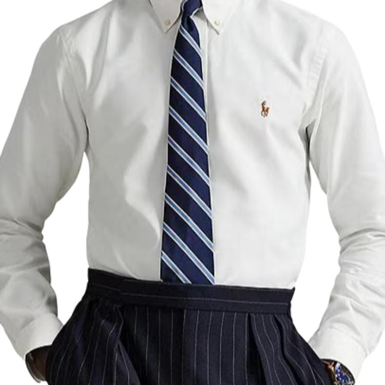 Polo Ralph Lauren Рубашка мужская белая с лацканом Moderate — фото 4