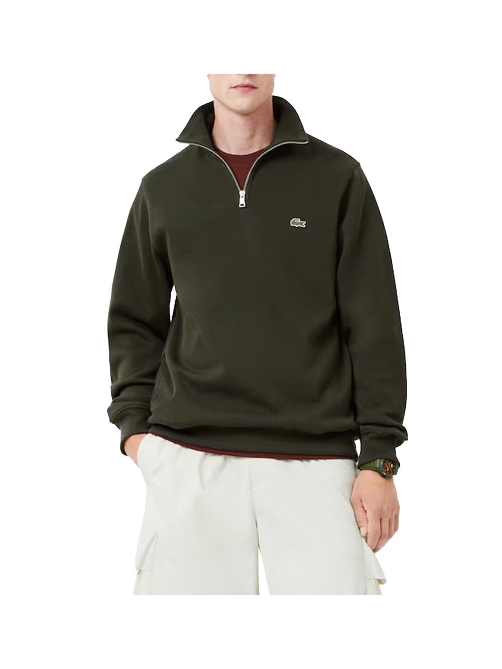 

Зеленый мужской свитшот Lacoste