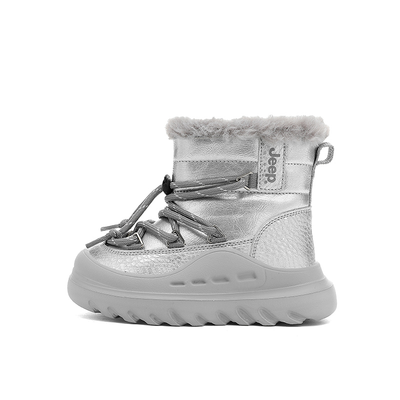 

Утепленные зимние ботинки mid top для детей с противоскользящей и износостойкой подошвой Jeep, dreamy серебро/waterdrop серый[fleece-lined]