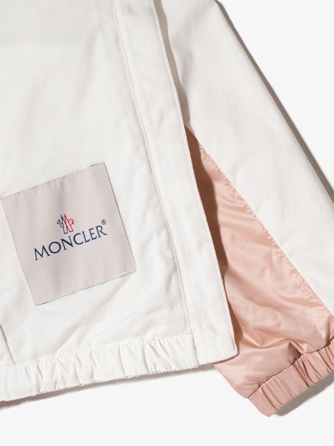 Moncler Enfant непромокаемая куртка с капюшоном и логотипом, белый — фото 4