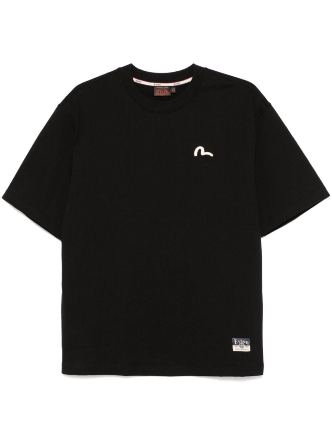 

Футболка с вышитой чайкой EVISU, черный