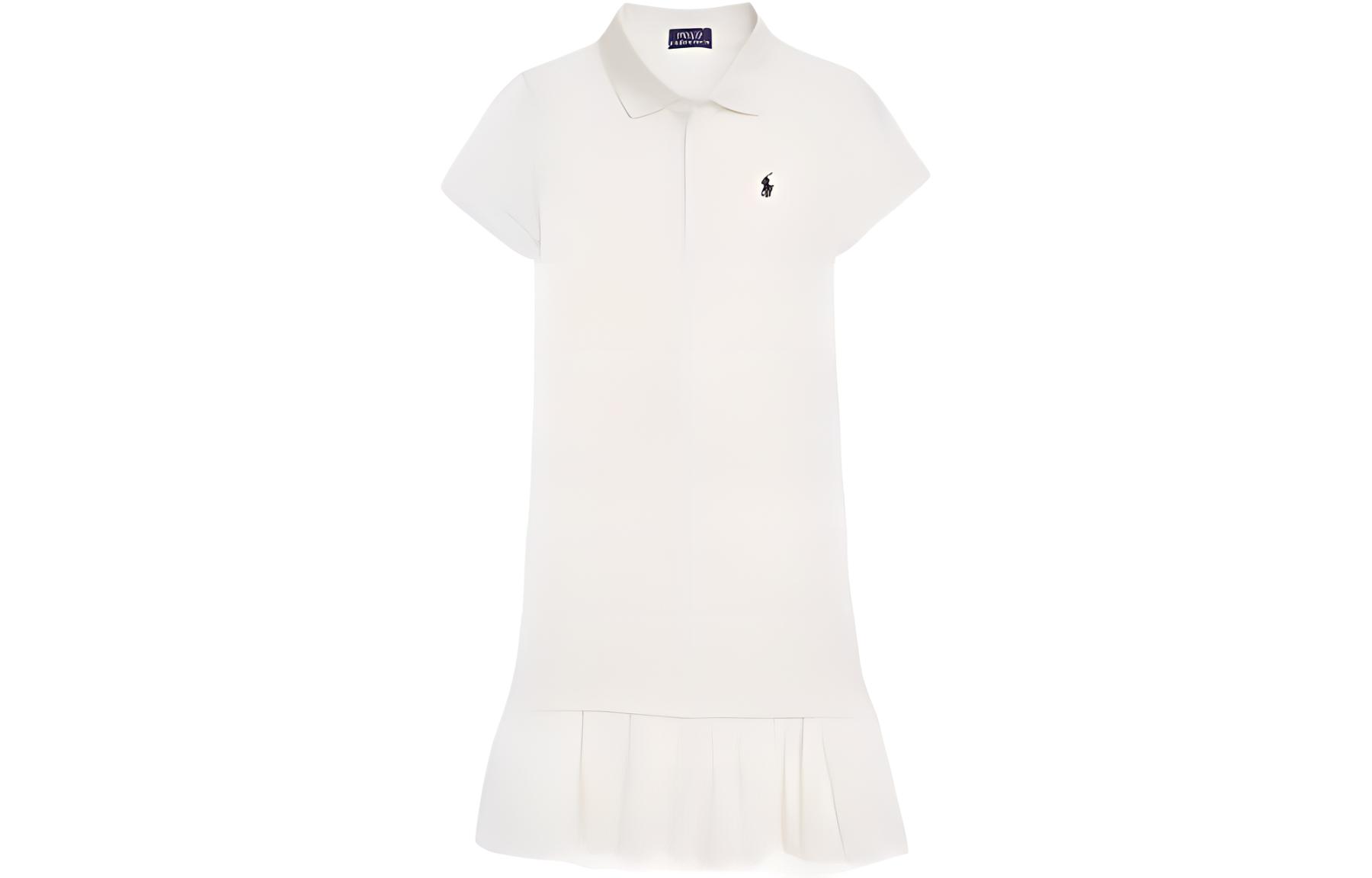 Polo Ralph Lauren Белое детское платье с короткими рукавами