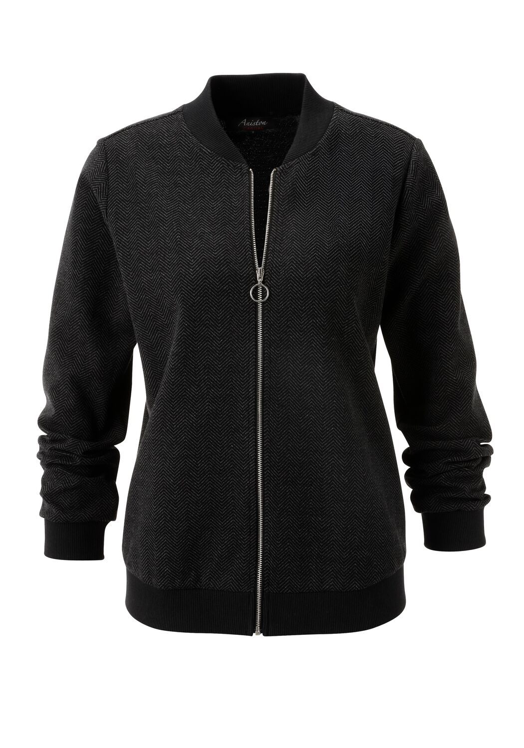 

Aniston CASUAL Худи на молнии в черном цвете