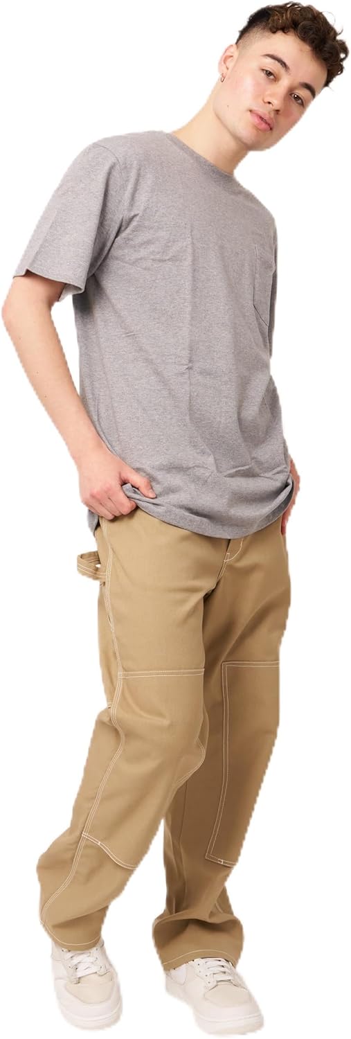 

Футболка Fruit of the Loom, унисекс, для взрослых, с карманом, серый