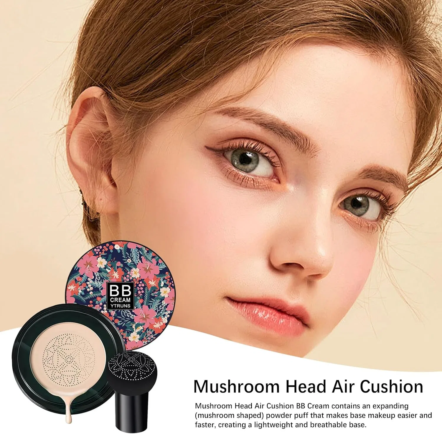 BB-крем увлажняющий Mushroom Design Air Cushion, оттенок Ivory White, 15 мл Generic — фото 2