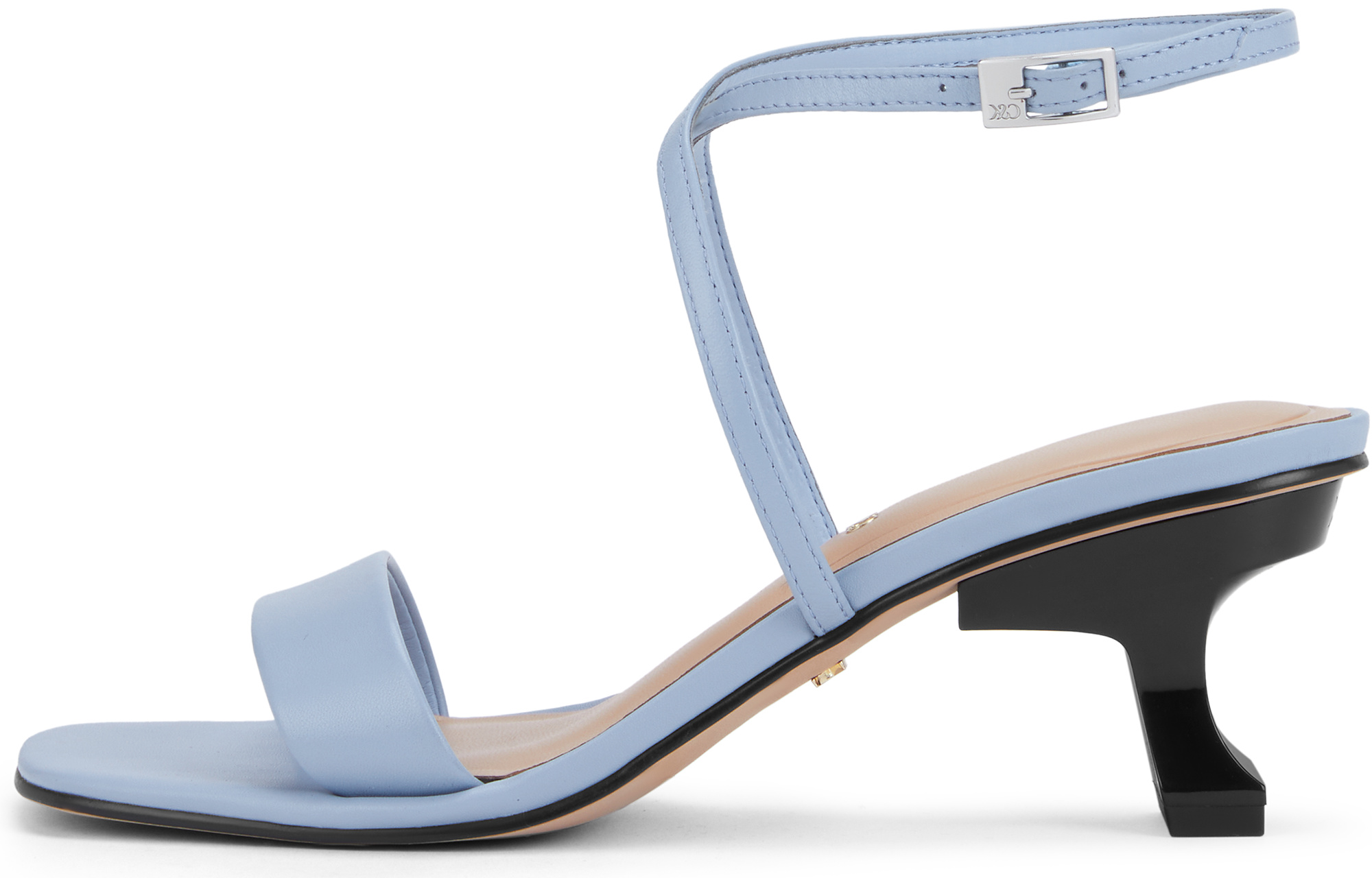 CHARLES&KEITH Маленькие сандалии CK на ремешке 6,1 см женские черные/голубые/голубые — голубые голубые, цвет Light Blue Light Blue — фото 4