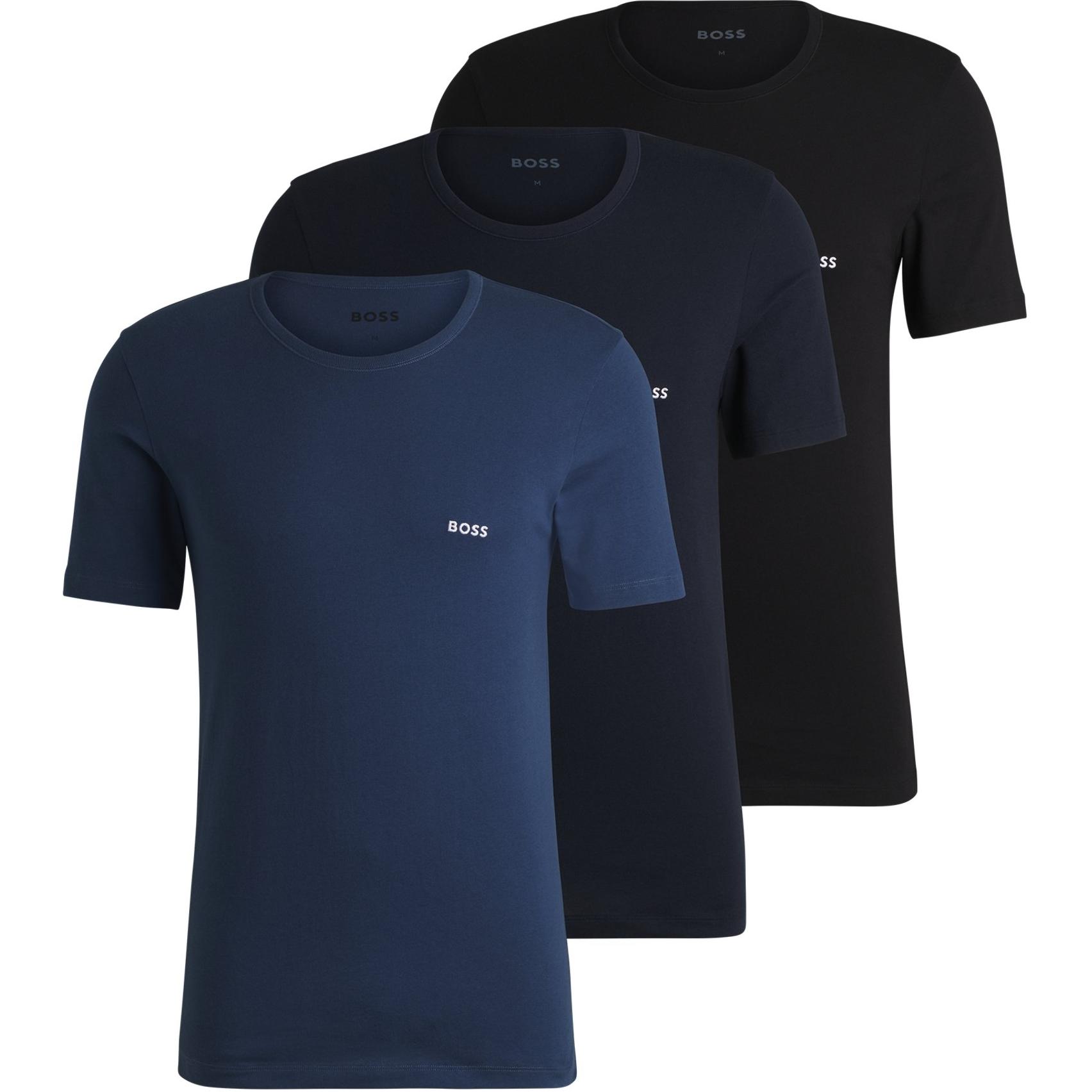 

Футболка Regular Fit мужская 3 шт HUGO BOSS, черный/темно-синий/темно-голубой
