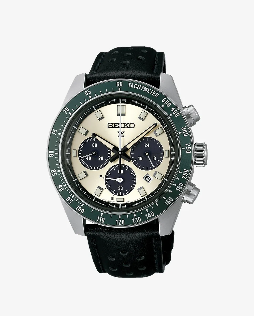 

Мужские часы Prospex SSC943P1 с черным кожаным ремешком Seiko, черный