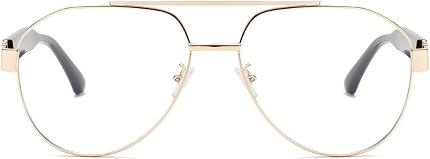 

Винтажные солнцезащитные очки-пилот для женщин и мужчин, модные ретро-очки с двойной перемычкой, круглые солнцезащитные очки, стильные овальные солнцезащитные очки mincl, Gold Clear