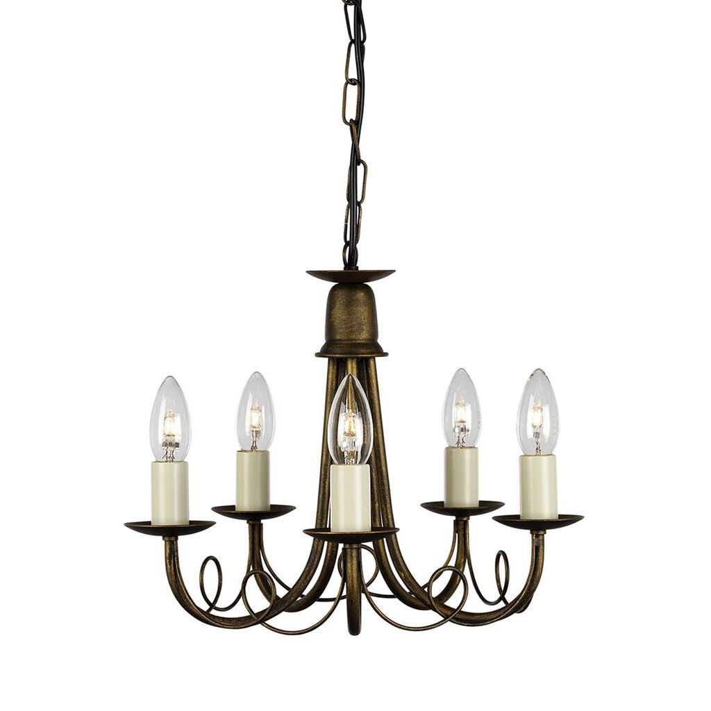 

Подвесной светильник Minster, черный/золотой, 5 лампочек Elstead Lighting