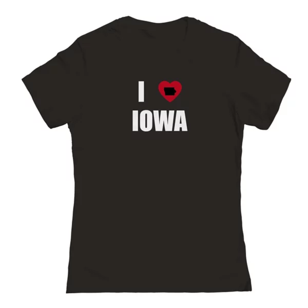 

Футболка с принтом "I heart Iowa" для подростков Unbranded, черный