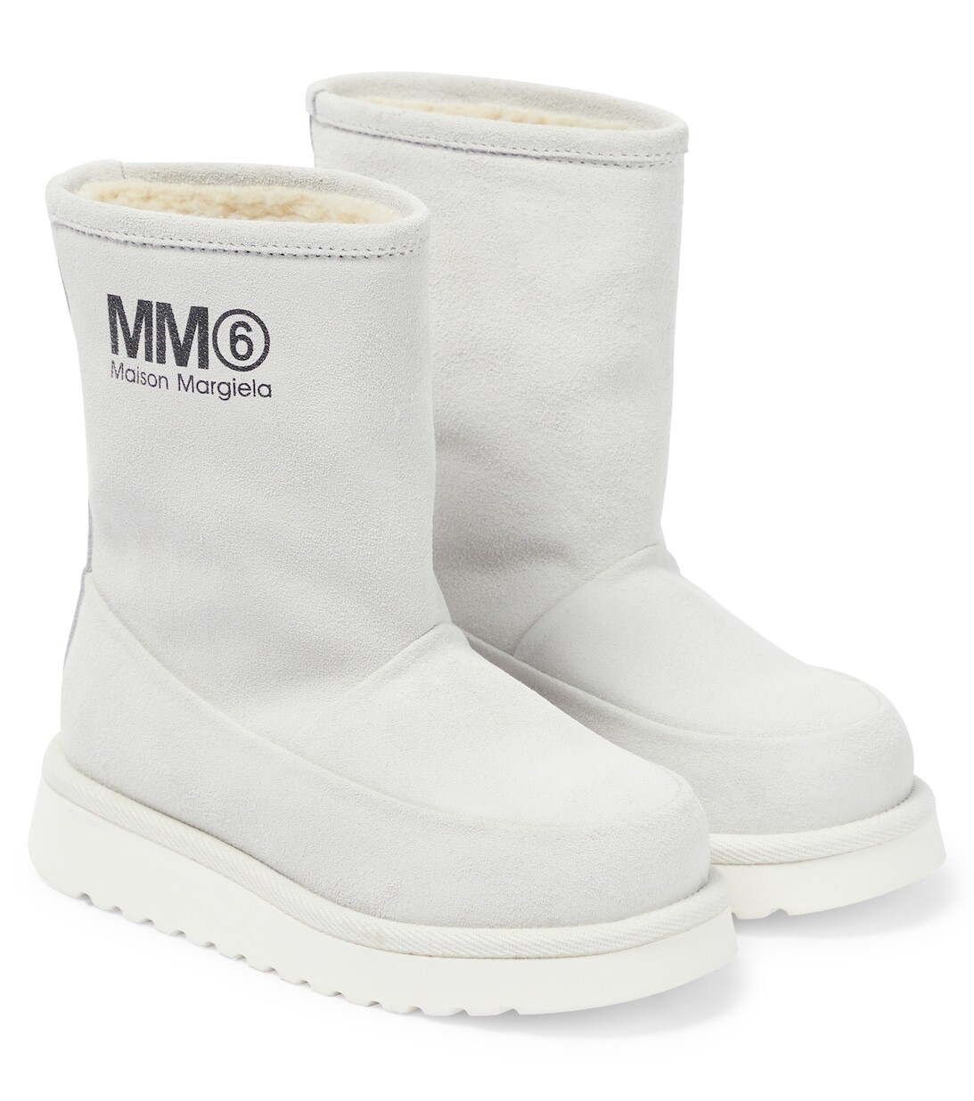 

Замшевые ботильоны MM6 Maison Margiela, серый