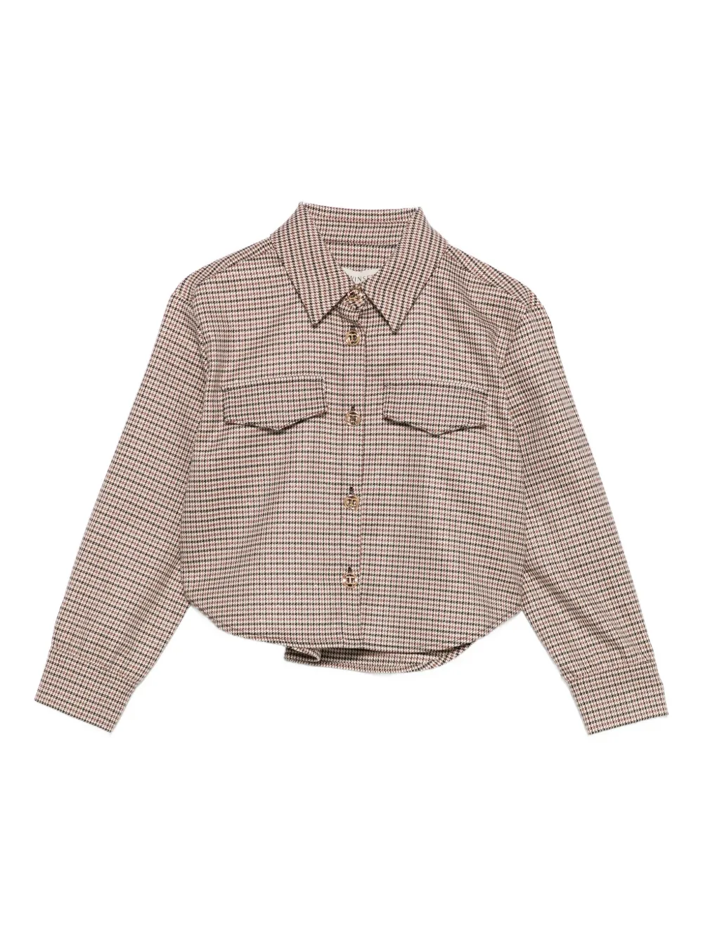 

Рубашка в узор "гусиная лапка" TWINSET Kids, коричневый