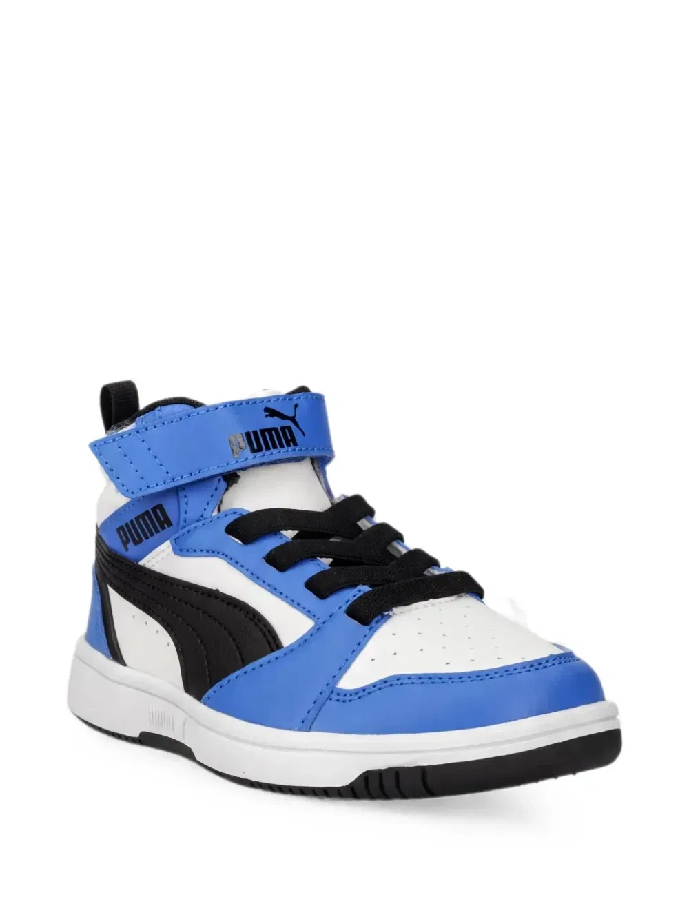 Кроссовки Rebound V6 на липучках, высокие Puma Kids, белый