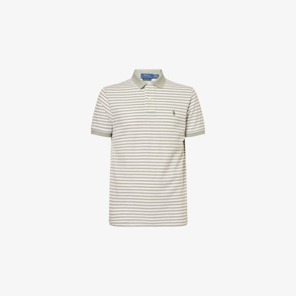 

Рубашка-поло Polo Ralph Lauren в сетчатую полоску, серо-зеленый / белый