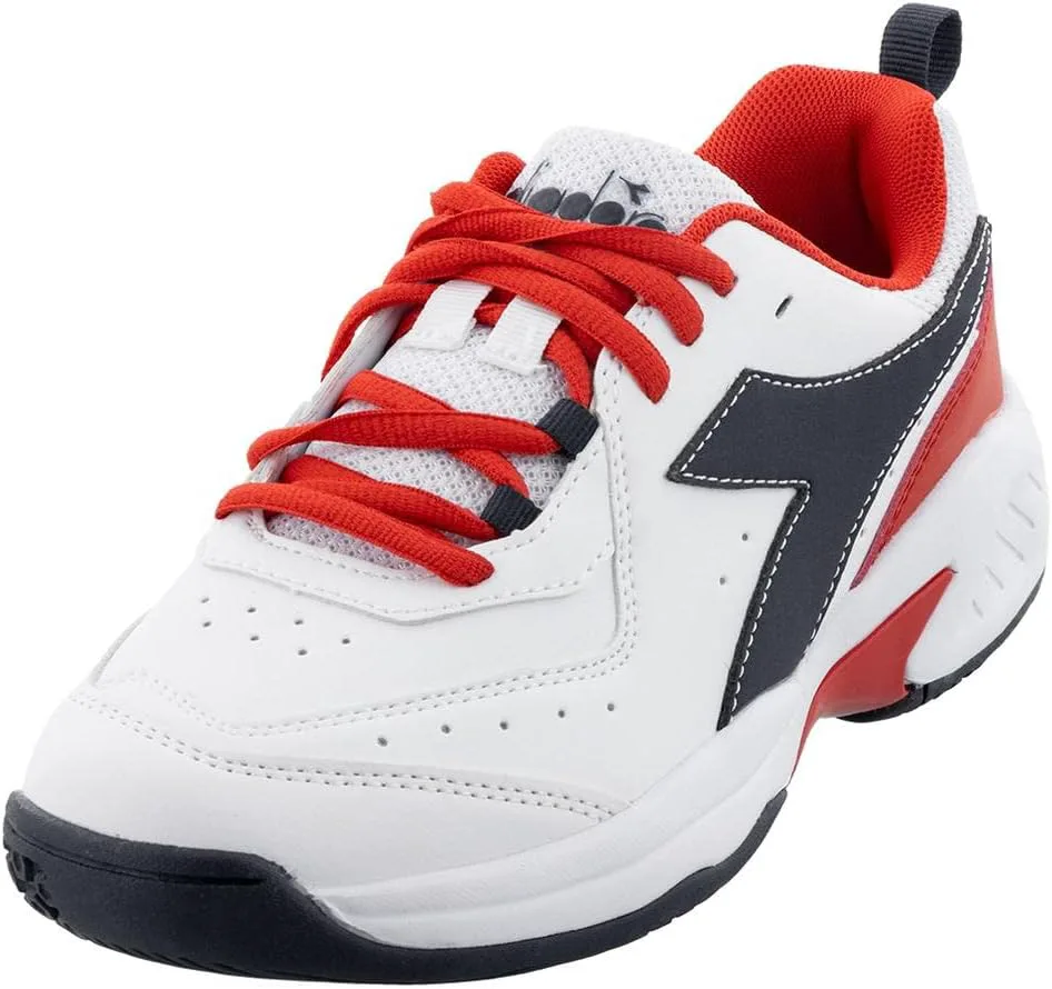 Теннисные кроссовки Diadora Junior S.Challenge 5 SL бело-синие, красный