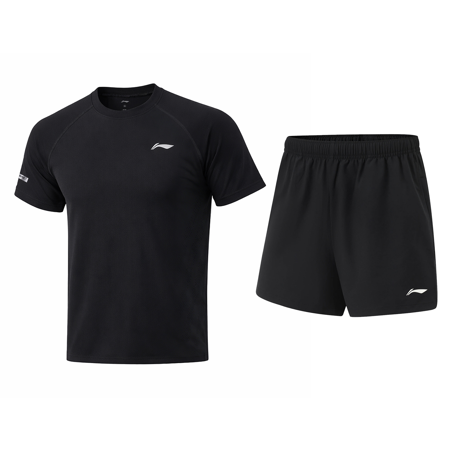 

Li-Ning Casual Sportswear мужская, черный short-sleeved shirt+черный shorts
