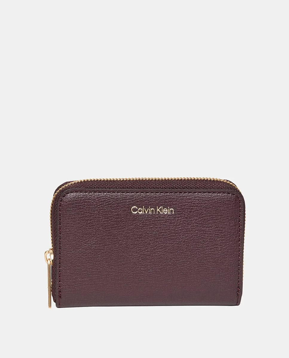 

Гладкий бордовый кошелек Calvin Klein