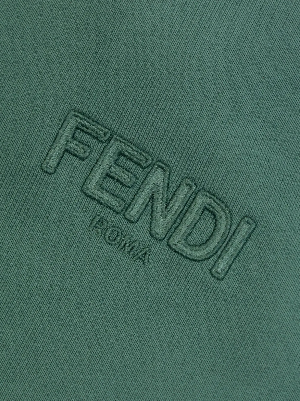 Худи на молнии с вышитым логотипом FENDI KIDS, зеленый — фото 3
