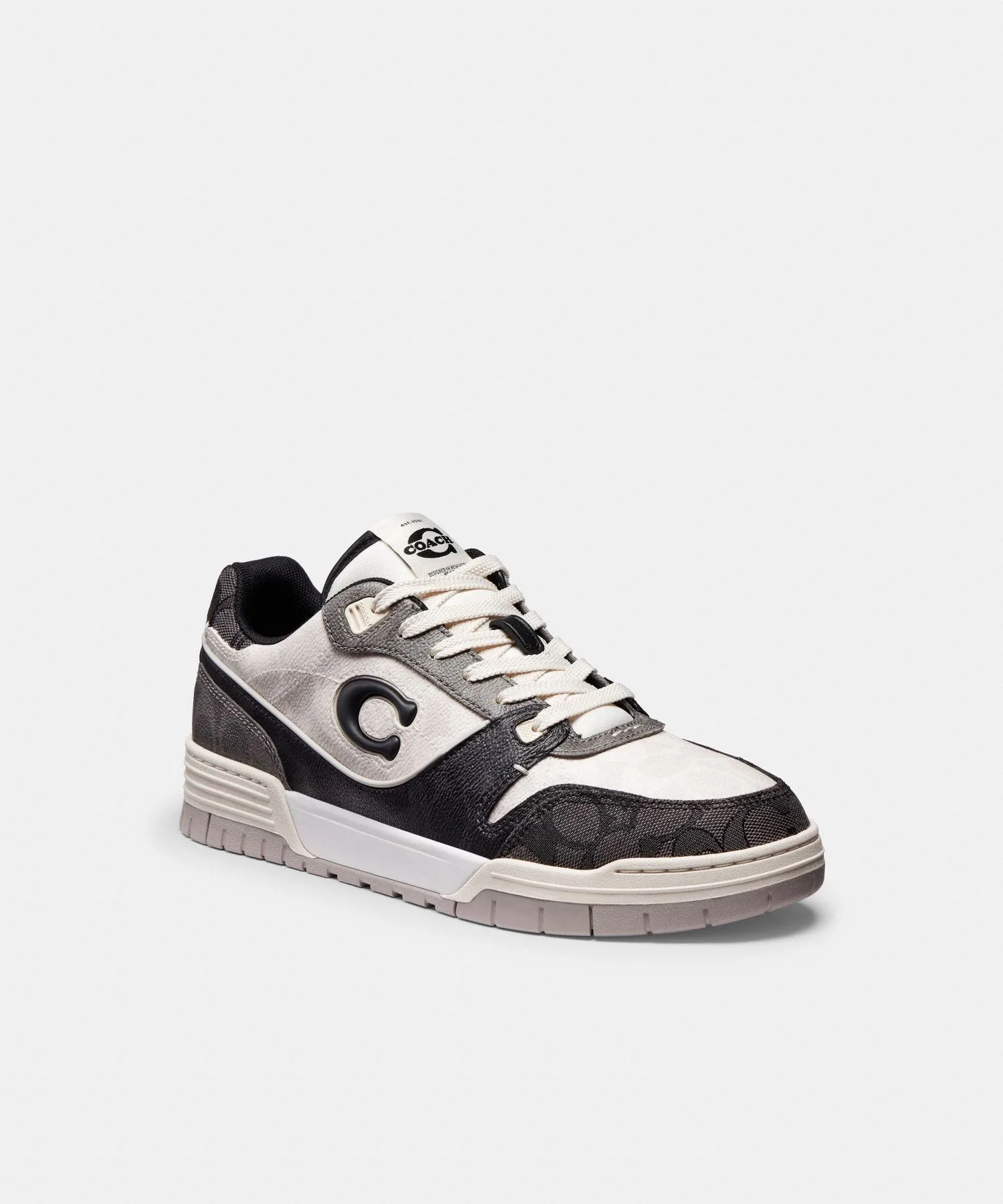 Мужские кроссовки из экоматериалов COACH Soho Mixed Signature белые