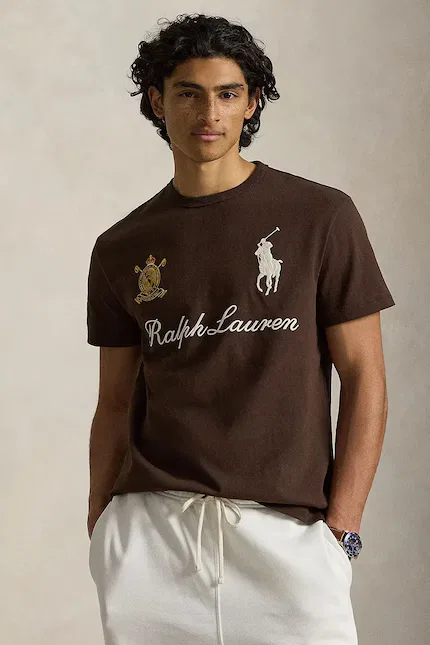Футболка с длинным рукавом поло Polo Ralph Lauren, коричневый