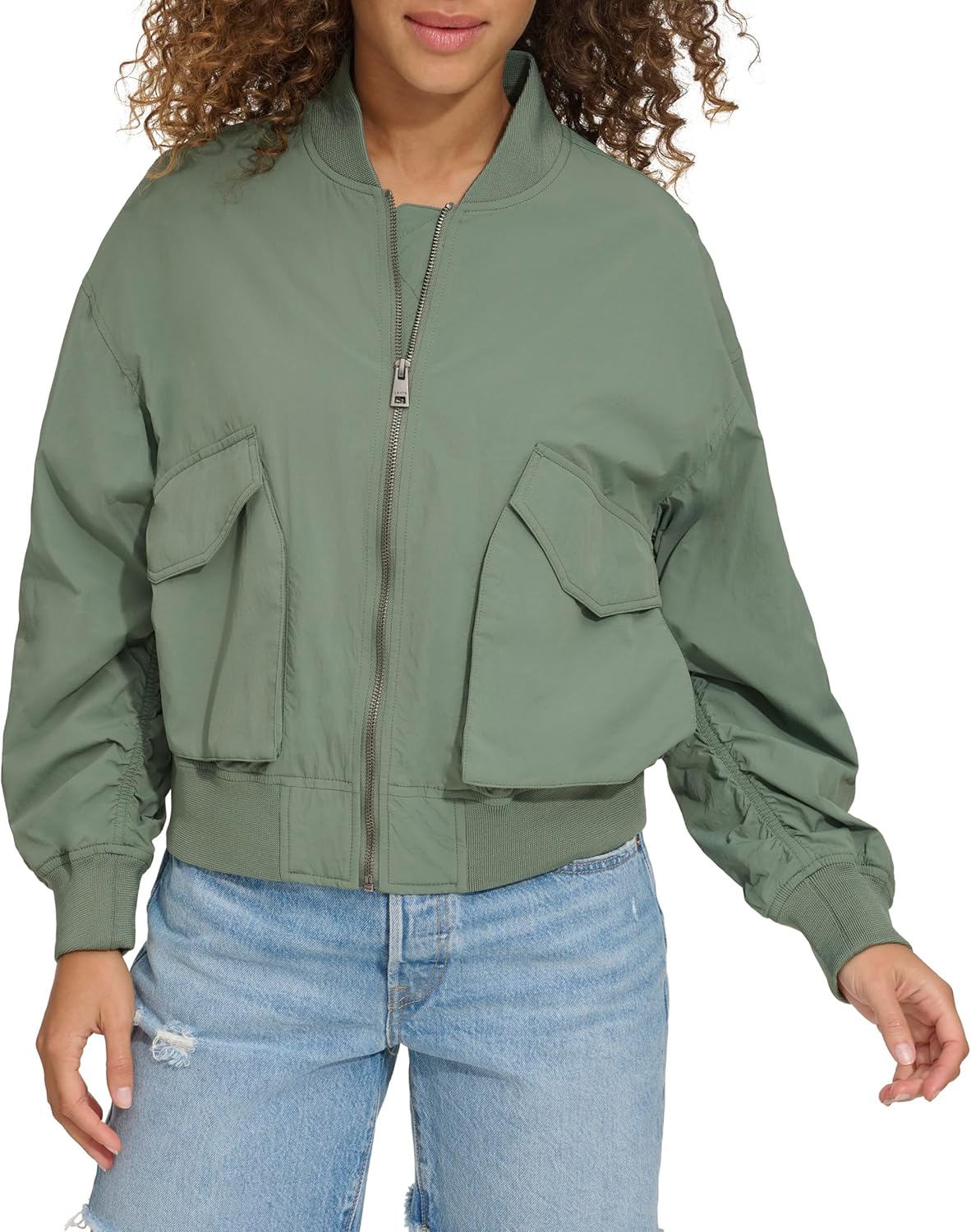 

Женская бомбер-куртка Levi's легкая на молнии, зеленый