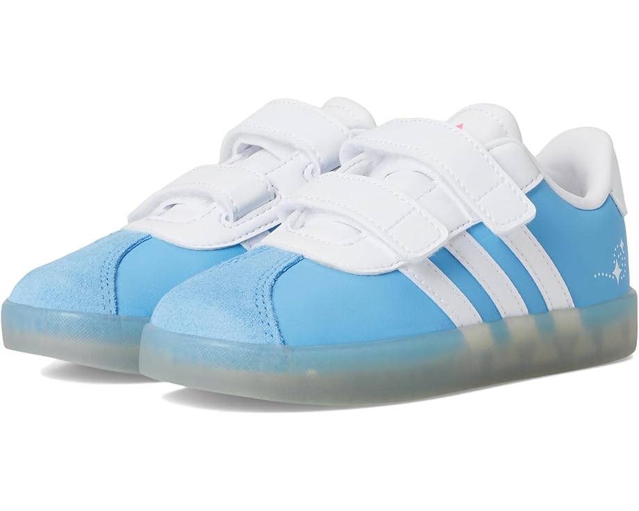 Кроссовки adidas Kids VL Court 3.0 Velcro Straps Shoes, цвет Semi Blue Burst/White/Lucid Pink