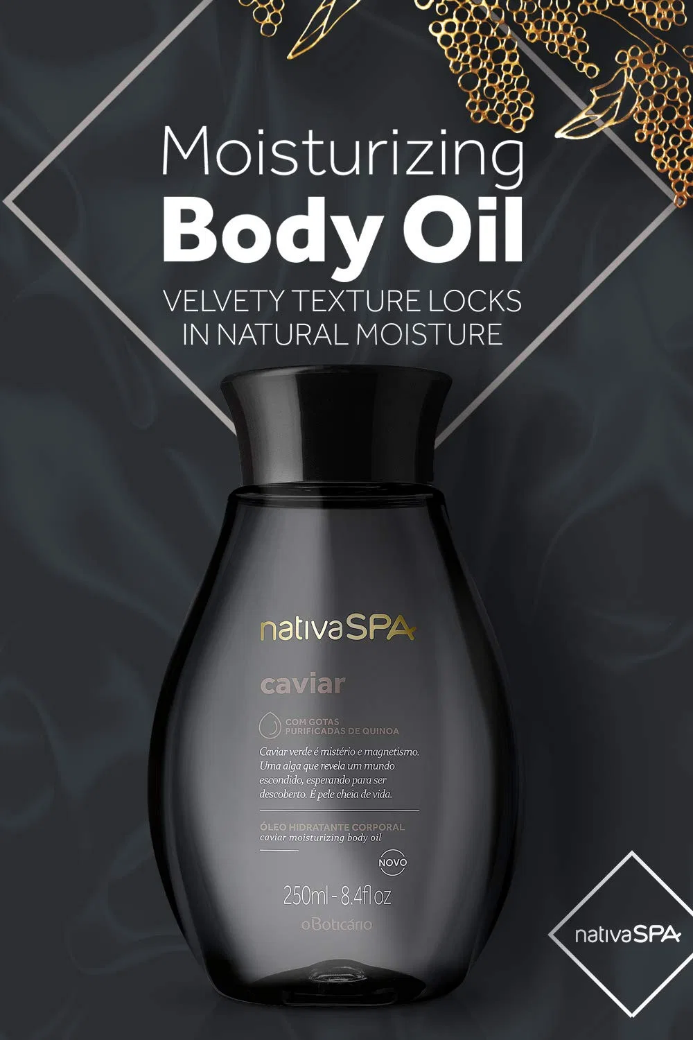 Увлажняющее масло для тела Nativa Spa Caviar от O Boticário, 250 мл O Boticário — фото 3