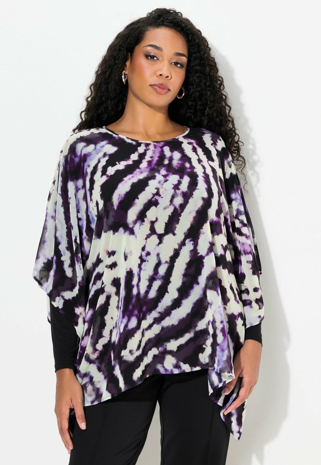

Блуза TIE-DYE PRINT LAYERED Ulla Popken, черный