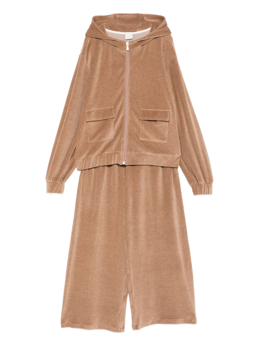 

Спортивный костюм с капюшоном и клапанными карманами Eleventy Kids, коричневый