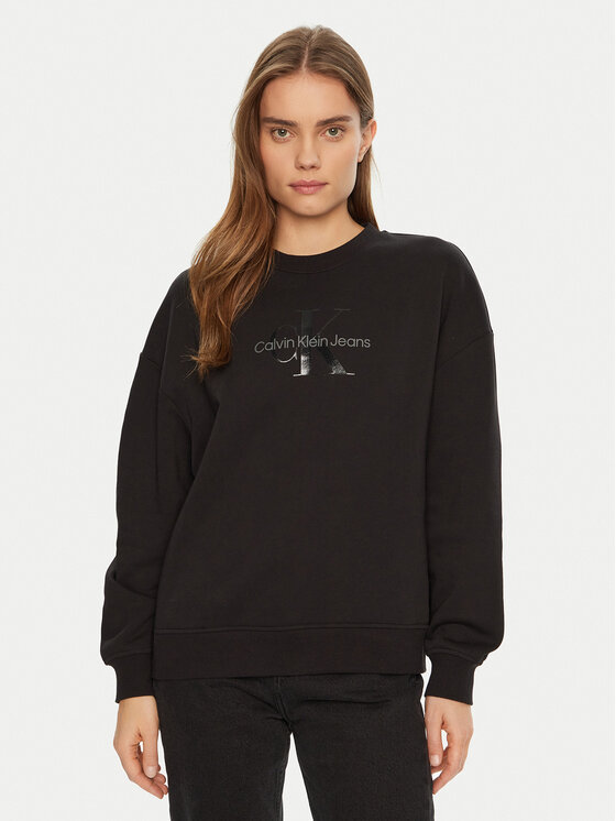 

Толстовка обычного кроя Glossy Monologo J20J224724 Calvin Klein Jeans, черный