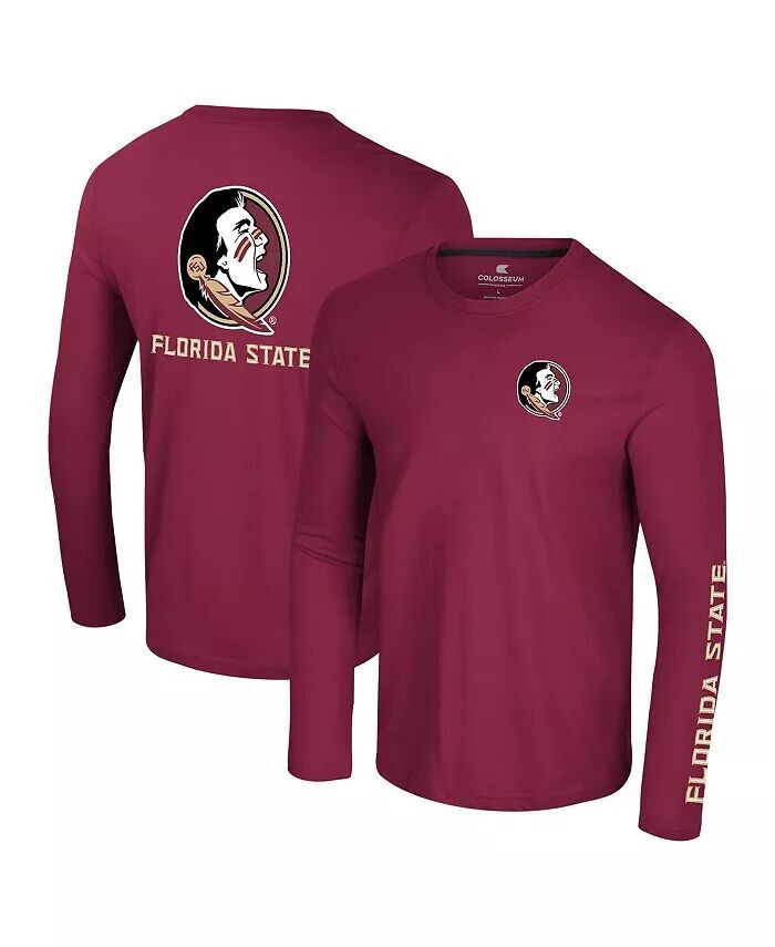 

Мужская футболка с длинным рукавом Garnet Florida State Seminoles Logo Lockup 3-Hit Active Blend Colosseum, красный