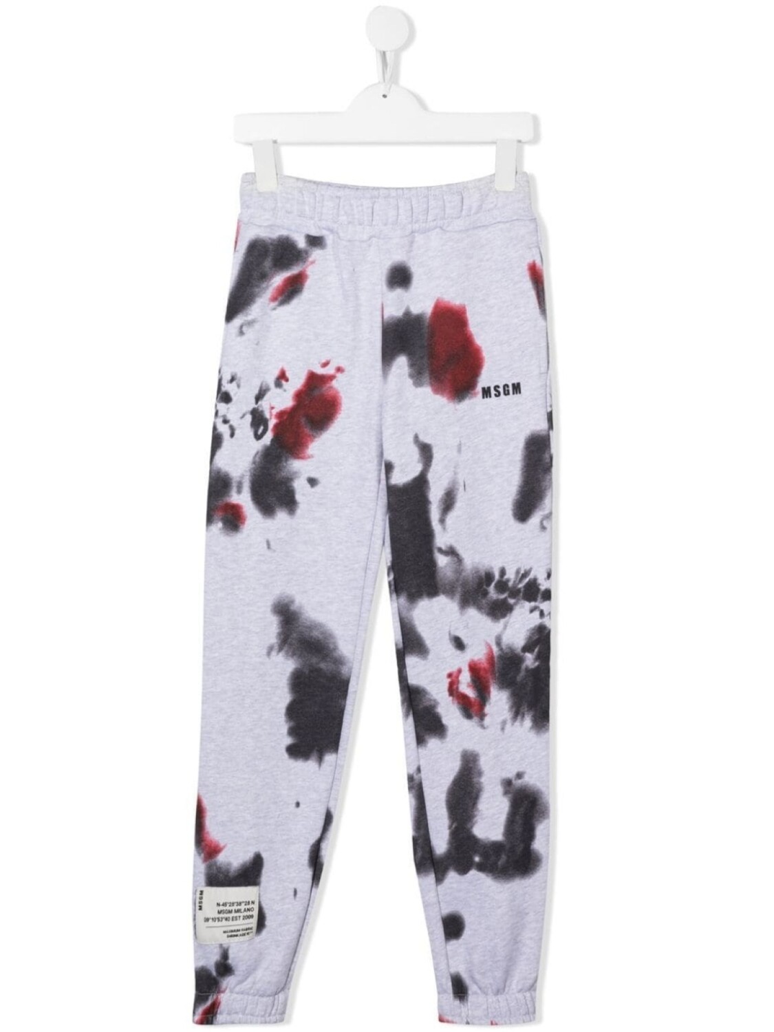 

MSGM Kids спортивные брюки с эффектом разбрызганной краски, серый