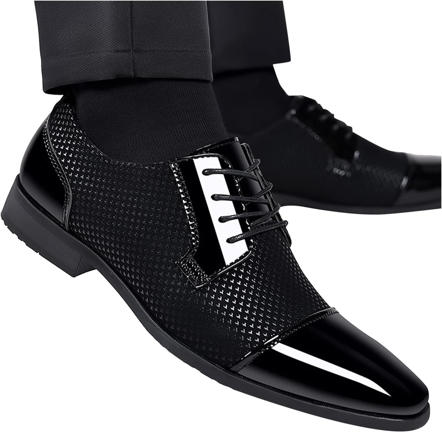 

Мужские классические оксфорды Hbeylia, деловые формальные туфли с шнуровкой на 4 отверстия, британский стиль, легкая кожаная обувь на смокинг, заостренный носок, удобные туфли для принца, офиса, свадьбы, деловые туфли с крыльями, черный