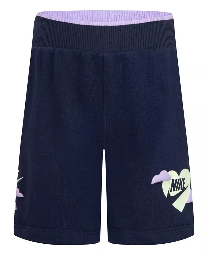 

Шорты из французской махровой ткани для маленьких девочек Nike, синий