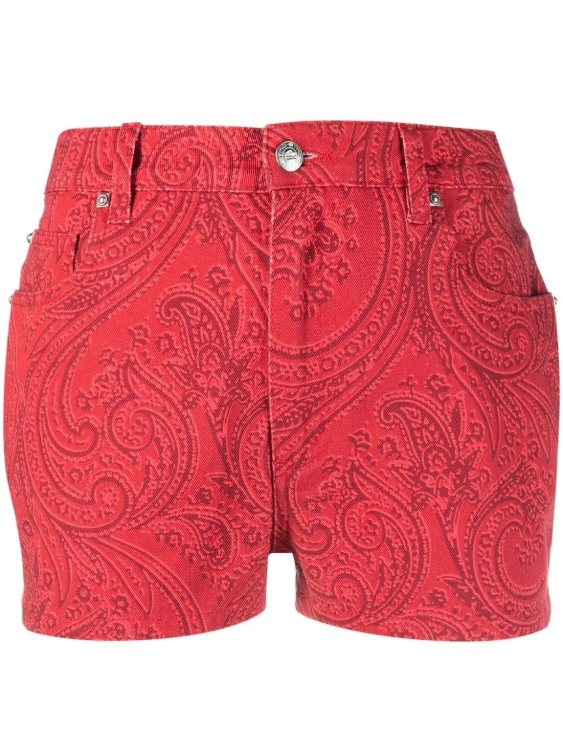 

ETRO джинсовые шорты с принтом пейсли, красный