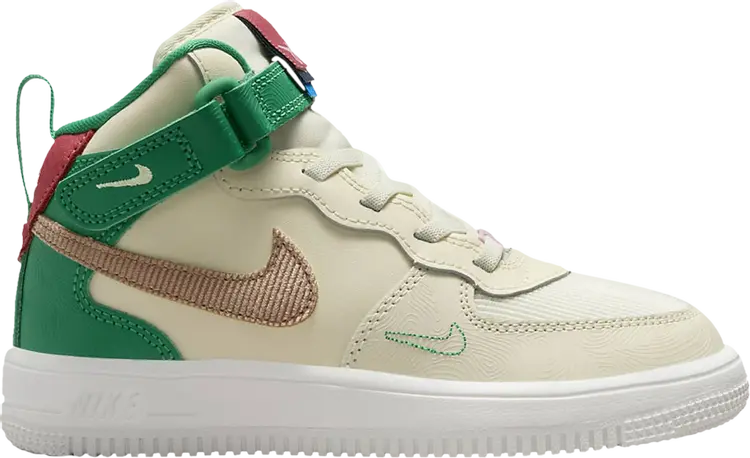 

Кроссовки Force 1 Mid EasyOn SE PS 'Coconut Milk Stadium Green', кремовый