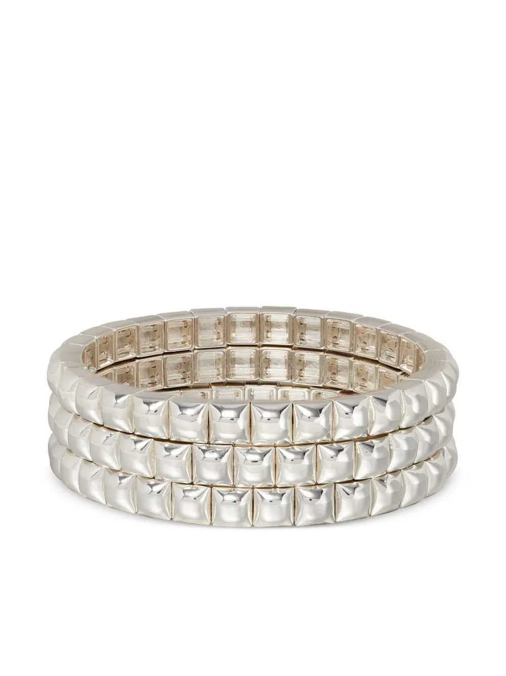 

Комплект из трех браслетов Mini Square Stud Roxanne Assoulin, серебряный