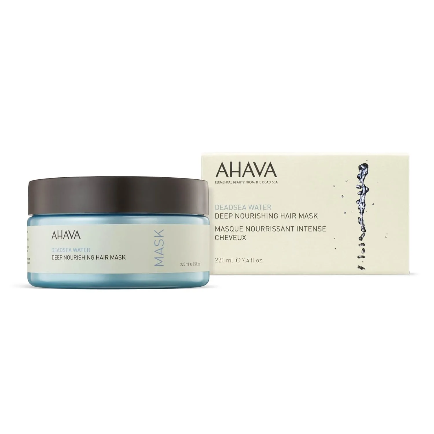 AHAVA Dead Sea Water Deep Nourishing Hair Mask - питательная и кремовая маска для восстановления блеска, уход за кожей головы и волосами, с Osmoter, маслом жожоба и аргановым маслом, 220 мл — фото 2