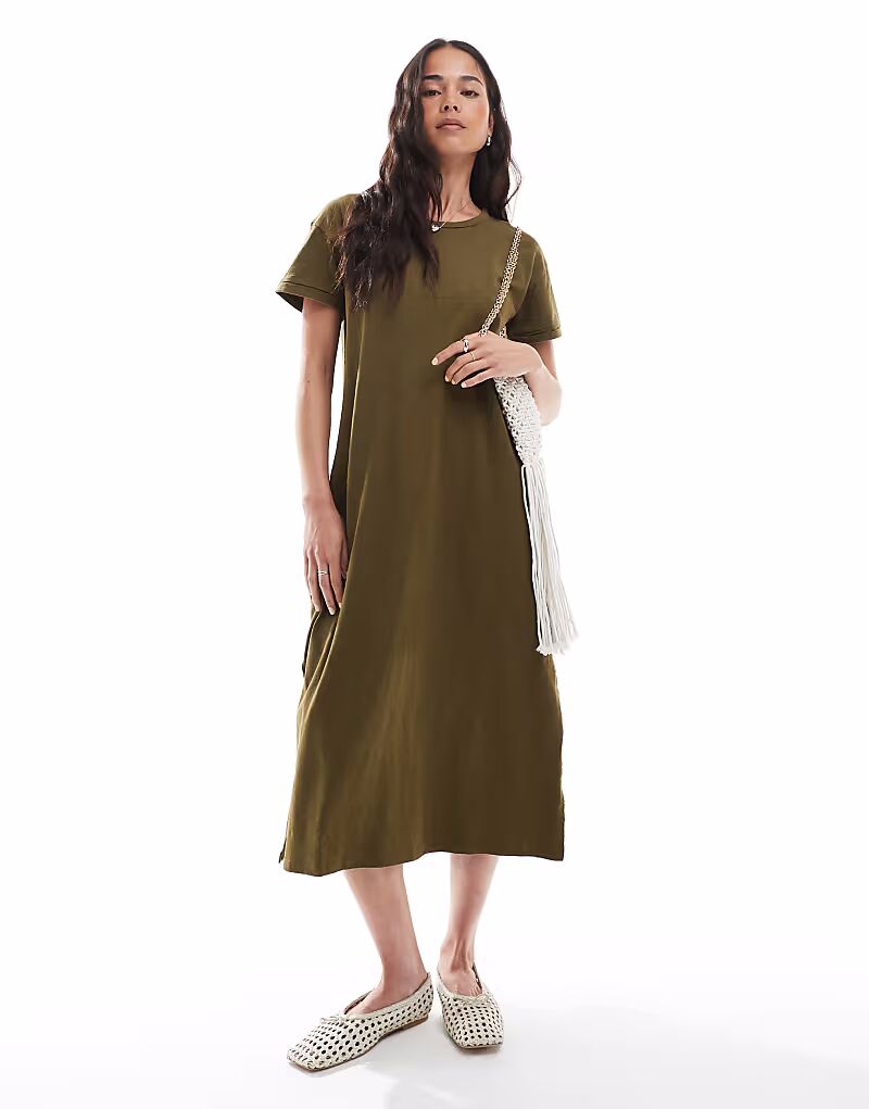 

Платье-футболка Superdry Midi цвета хаки