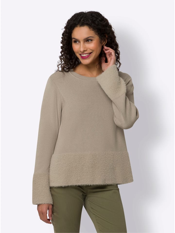 

Тонкий вязаный свитер цвета кунжута Heine