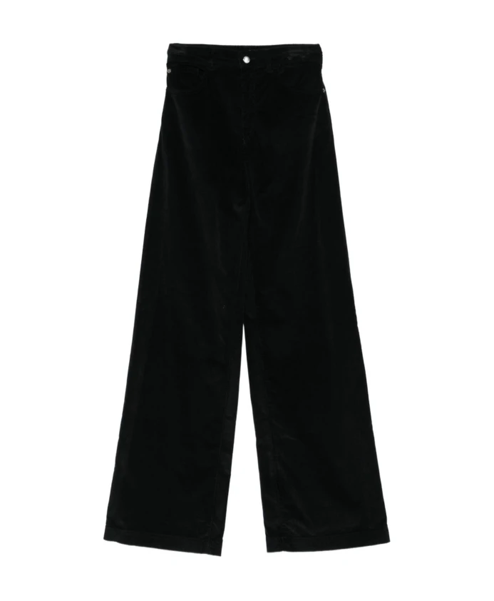 

Черные вельветовые брюки с планкой на пуговицах Emporio Armani, черный