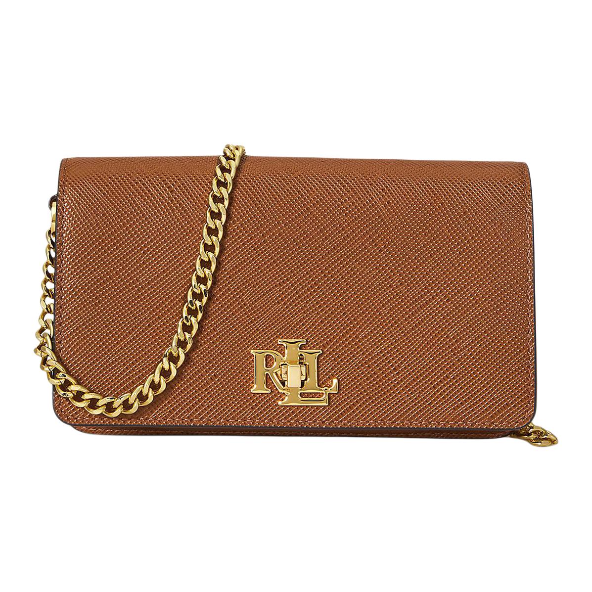 

Polo Ralph Lauren Коричнево-желтая женская сумка через плечо из коровьей кожи