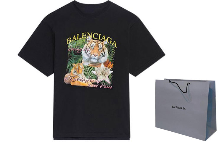 Футболка FBI Print Year Of The Tiger реверсивная Balenciaga, черный — фото 3