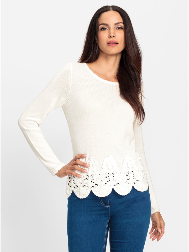 

Тонкий вязаный свитер цвета экрю Heine