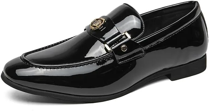 

Мужские кожаные туфли Santimon с узором, классические лоферы без застежки, повседневные лоферы с медальоном, мокасины для курения и вождения, черный