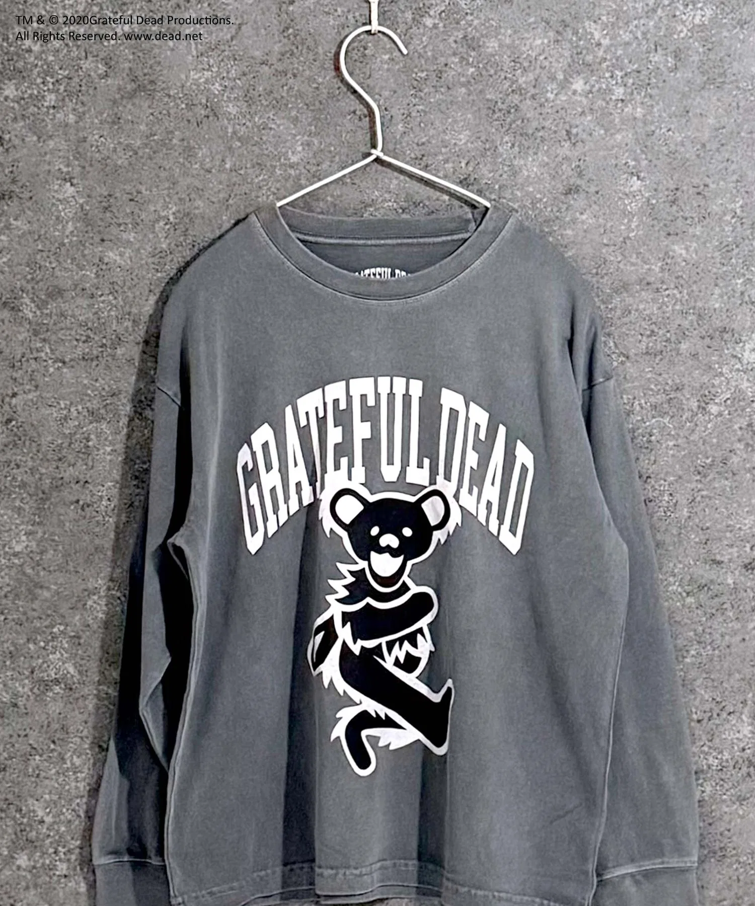 Детская футболка Grateful Dead с принтом Медведя серого цвета